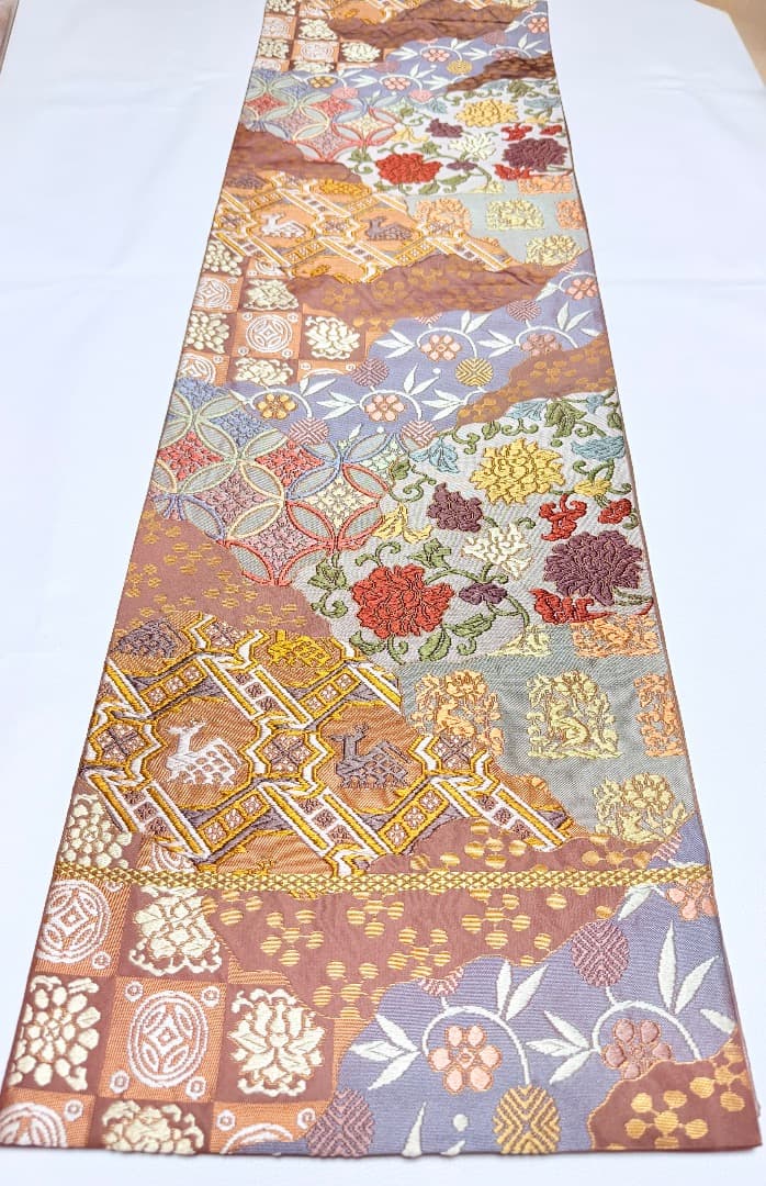 高級 袋帯 正絹 六通柄 総唐織 名物裂道長文 訪問着 留袖 色無地