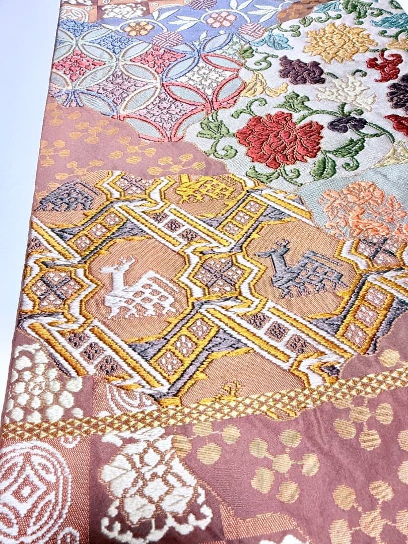 高級 袋帯 正絹 六通柄 総唐織 名物裂道長文 訪問着 留袖 色無地