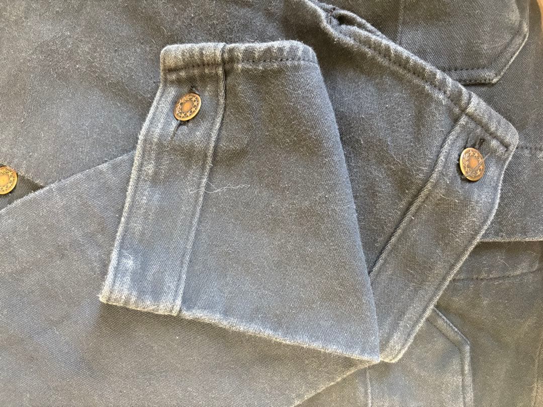 50s 60s Unknown ブラックモールスキン ワークジャケット ユーロ