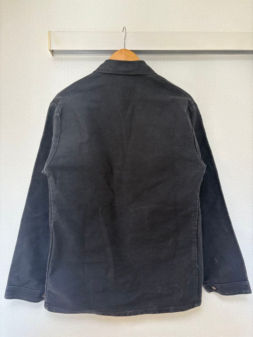 50s 60s Unknown ブラックモールスキン ワークジャケット ユーロ