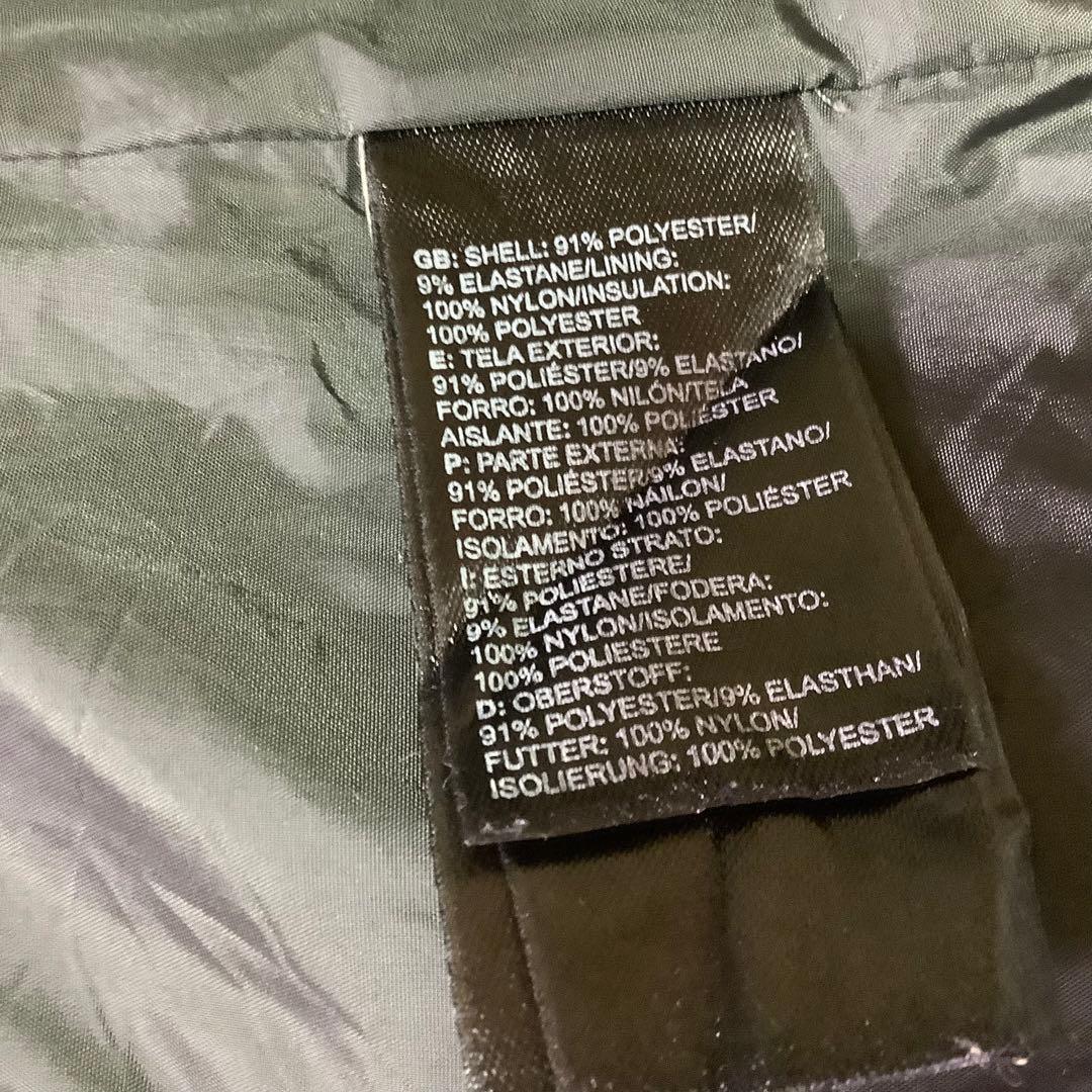 ノースフェイス 中綿ベスト ジップアップ 刺繍ロゴ グレー ワンポイント L