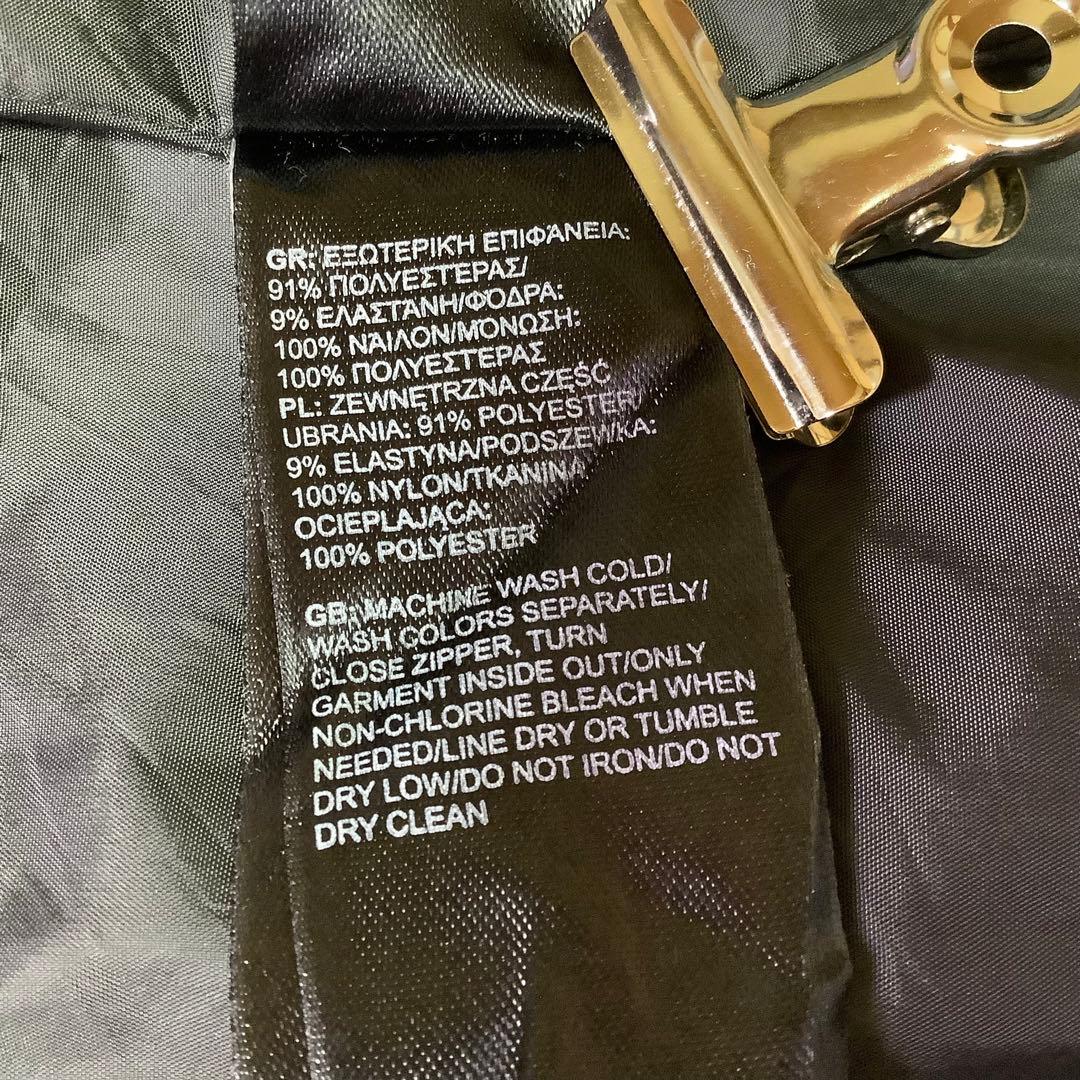 ノースフェイス 中綿ベスト ジップアップ 刺繍ロゴ グレー ワンポイント L