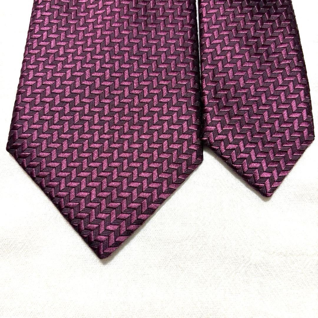 極美品　Brioni ブリオーニ　ネクタイ　ジャガード　　ボルドー　肉厚　光沢