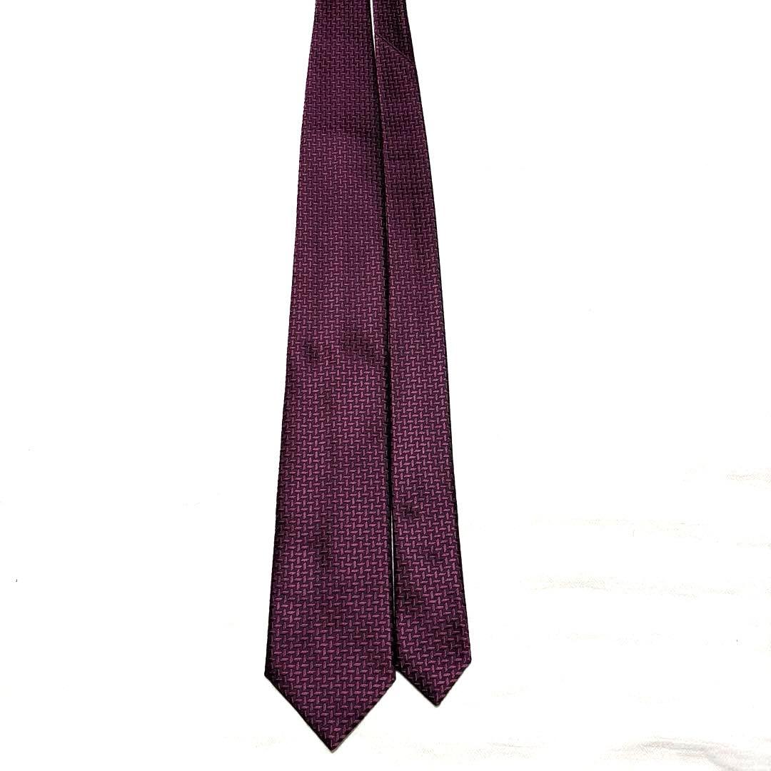極美品　Brioni ブリオーニ　ネクタイ　ジャガード　　ボルドー　肉厚　光沢