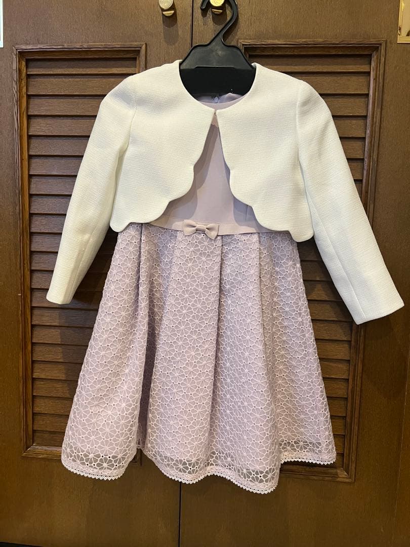 A.v.v.美品フォーマルドレス 薄い紫/ホワイトボレロ120㌢♡