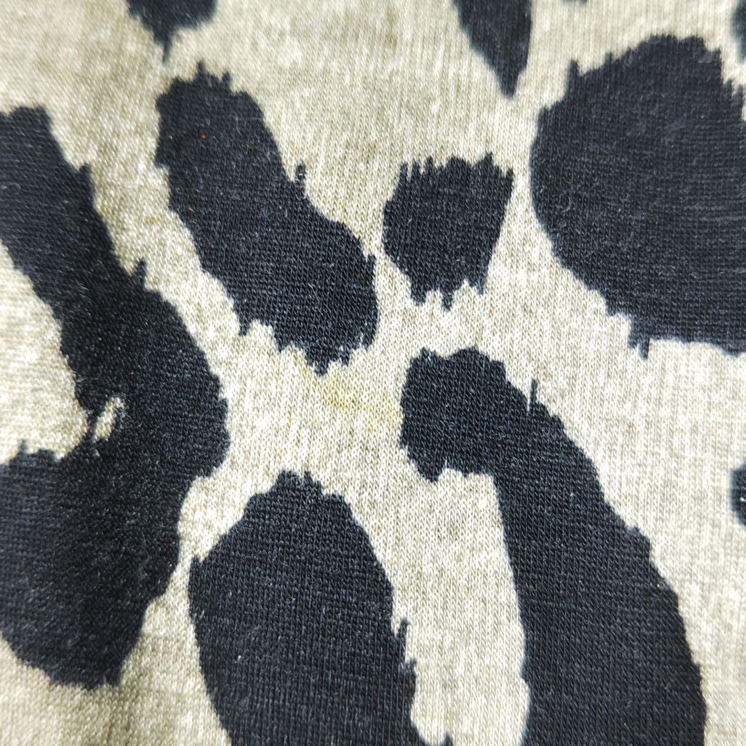 レオナール　ロングワンピース　大判ストール付き　豹柄　シルク混　ボウタイ　ベルト