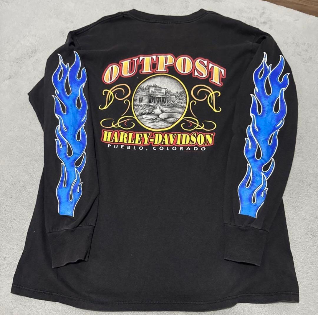 Harley-Davidson ロンT　ハーレーダビッドソン　ブルーフレイム