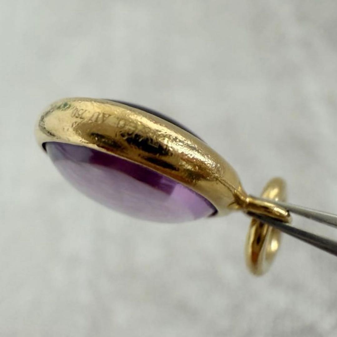 ティファニー　アメジストドットチャーム イエローゴールド ペンダントトップ