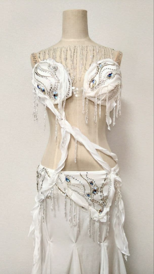 ベリーダンス衣装　ブラスカート一体型　ネックレス、アームセット