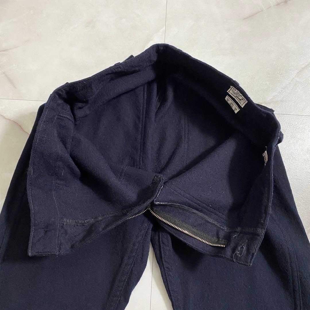 A18474 美品 orSlow ウールフランネルベイカーパンツ ネイビー M