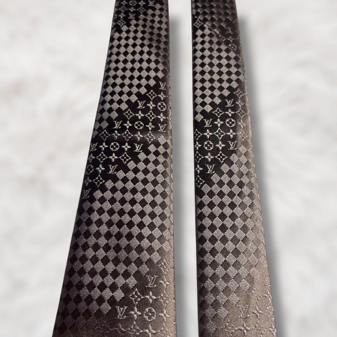 【美品✨】ルイヴィトン ロゴグラム ダミエ モノグラム ブラウンメンズネクタイ