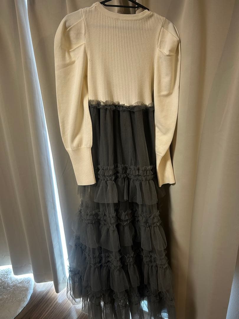 Acka. tulle tiered knit dress ワンピース　即発送