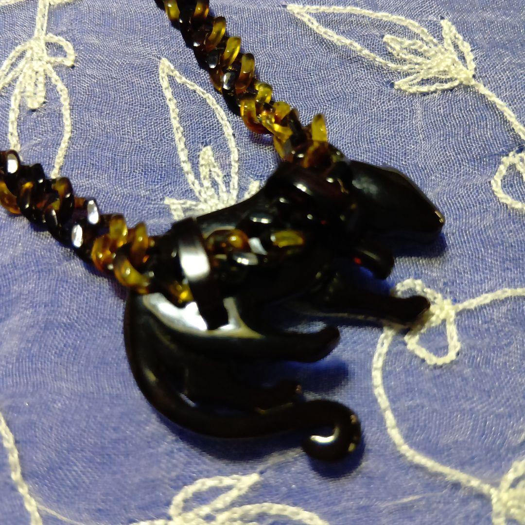 鼈甲ヒョウデザインネックレス