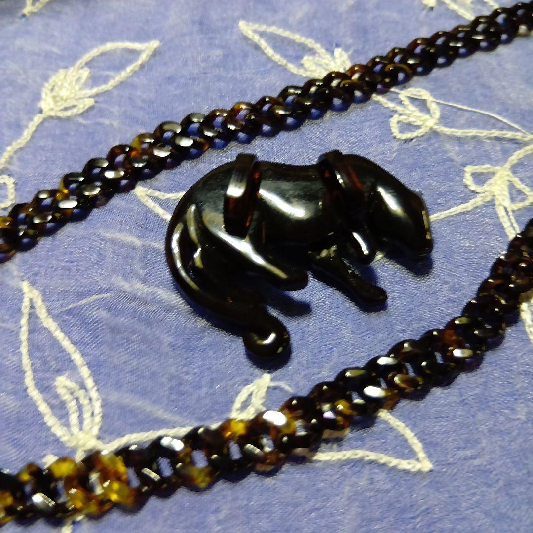 鼈甲ヒョウデザインネックレス