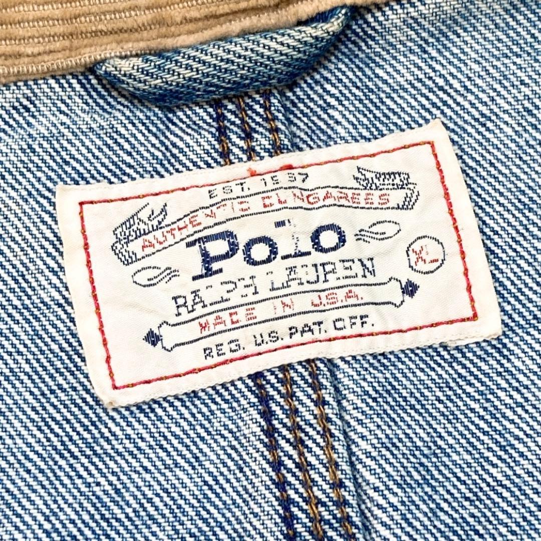 USA製 80s ポロラルフローレン デニムジャケット 短丈 XL 1745