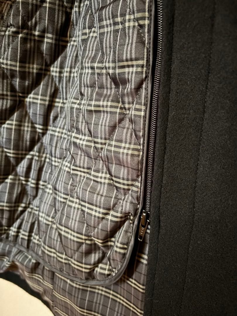 BURBERRY BLACK LABEL ウールピーコート ブラック