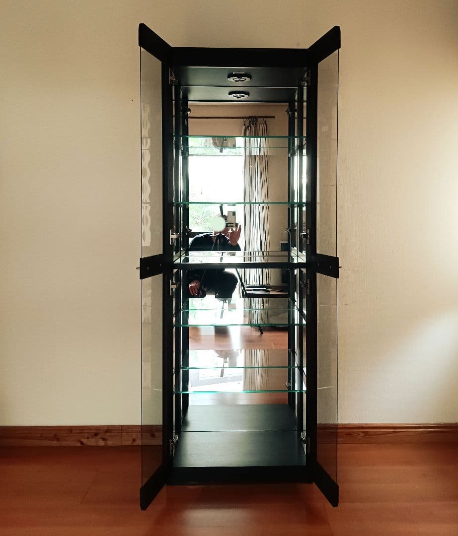 照明付き ガラスキャビネット コレクションケース キュリオケース　キュリオ59