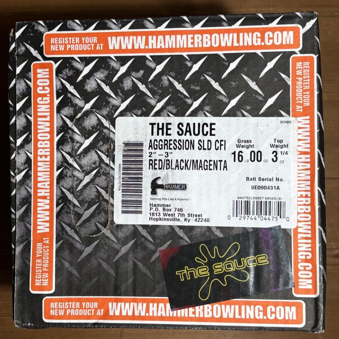 【新品】ボウリングボール Hammer The Sauce 16lb00oz