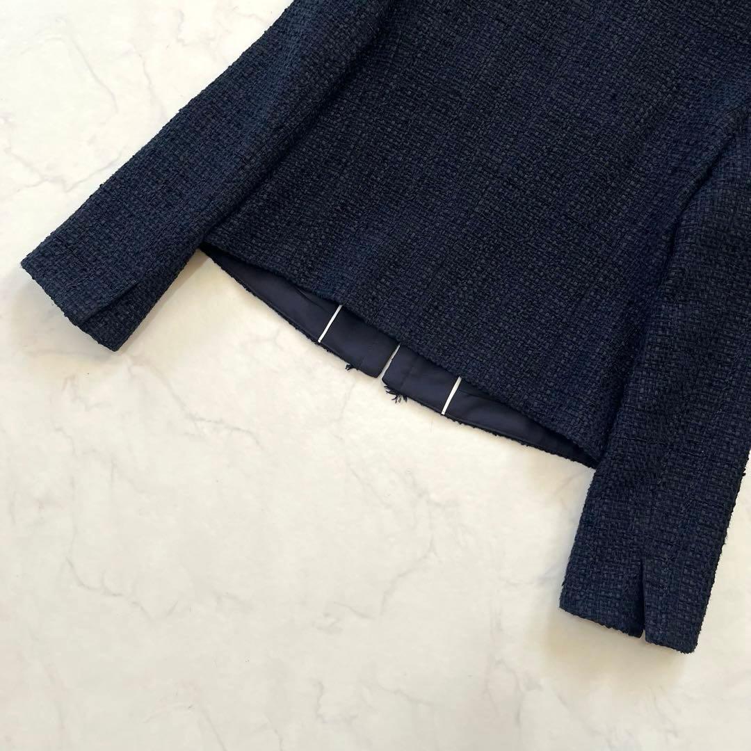 極美品☆アナイ【2022年】ミックスツイードノーカラージャケット　38