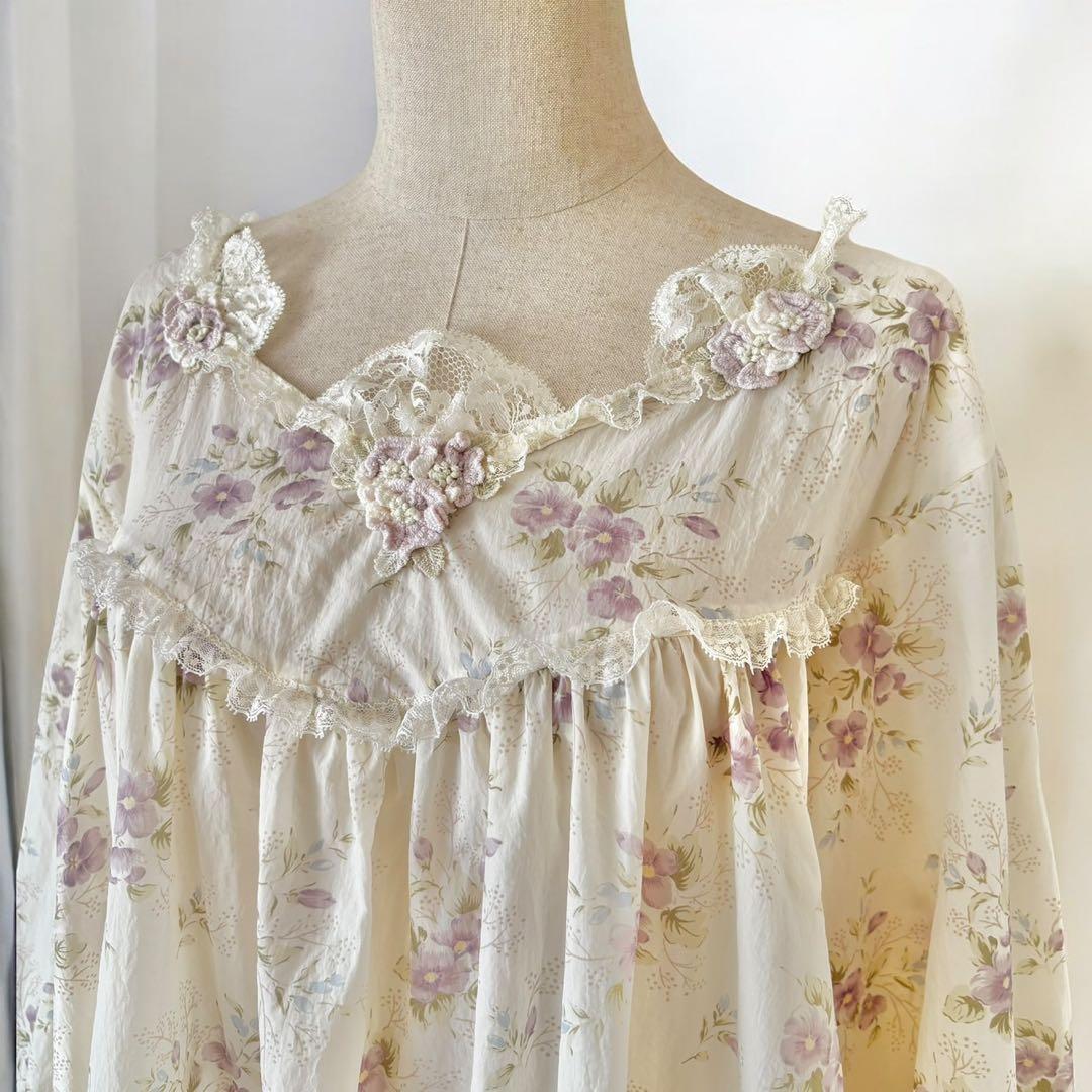 さえら　アキアカネ　プリントエプロン　エプロン　割烹着　花柄