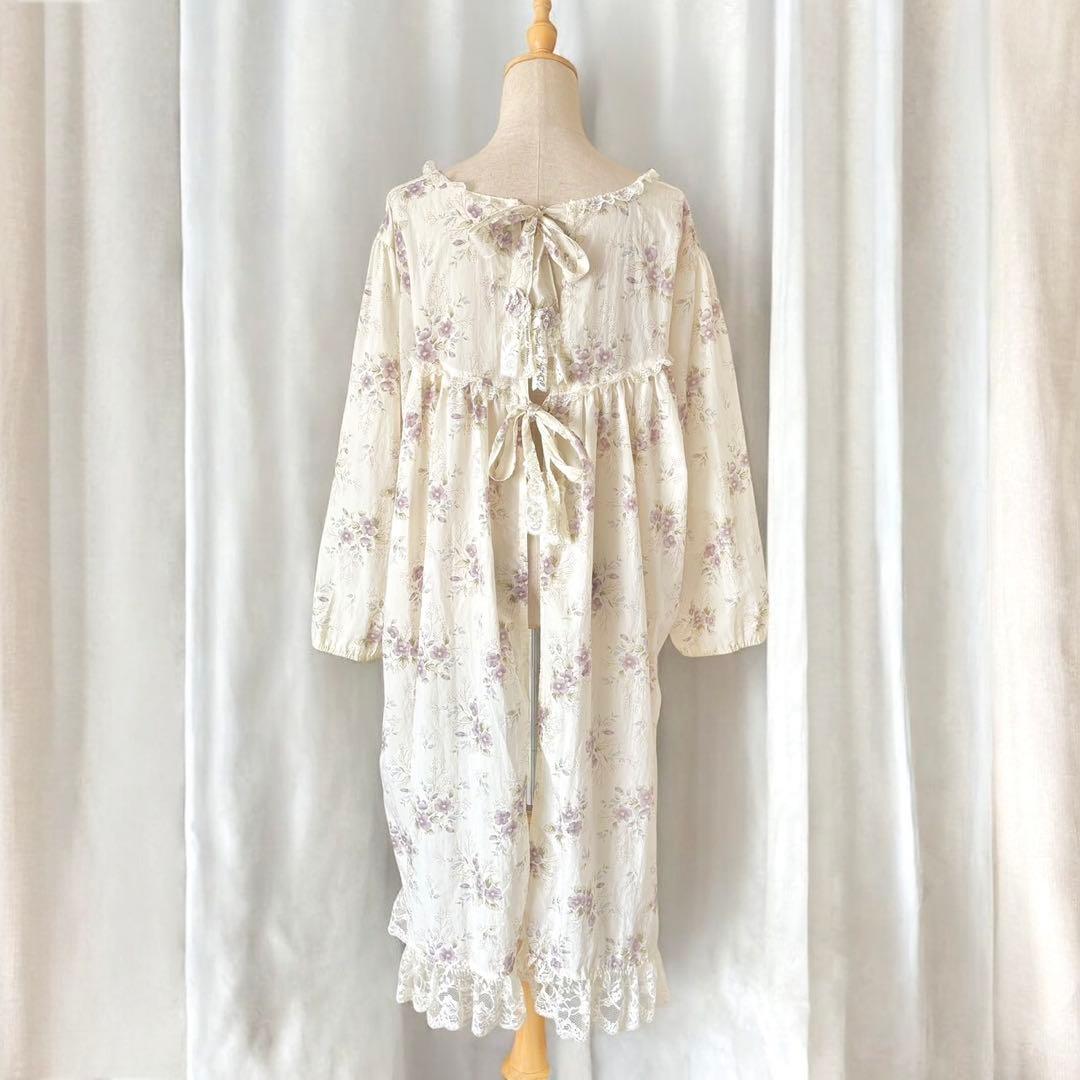 さえら　アキアカネ　プリントエプロン　エプロン　割烹着　花柄