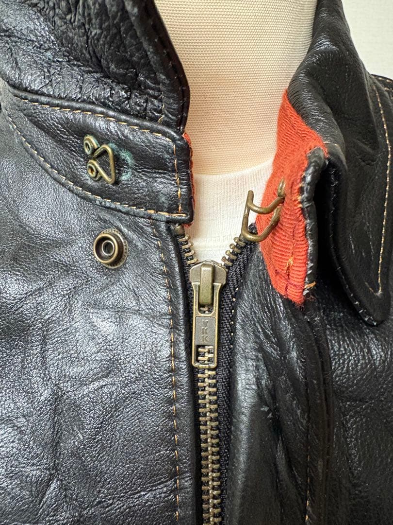 USA ビンテージ A-2 フライト ジャケット M 黒茶 xpv