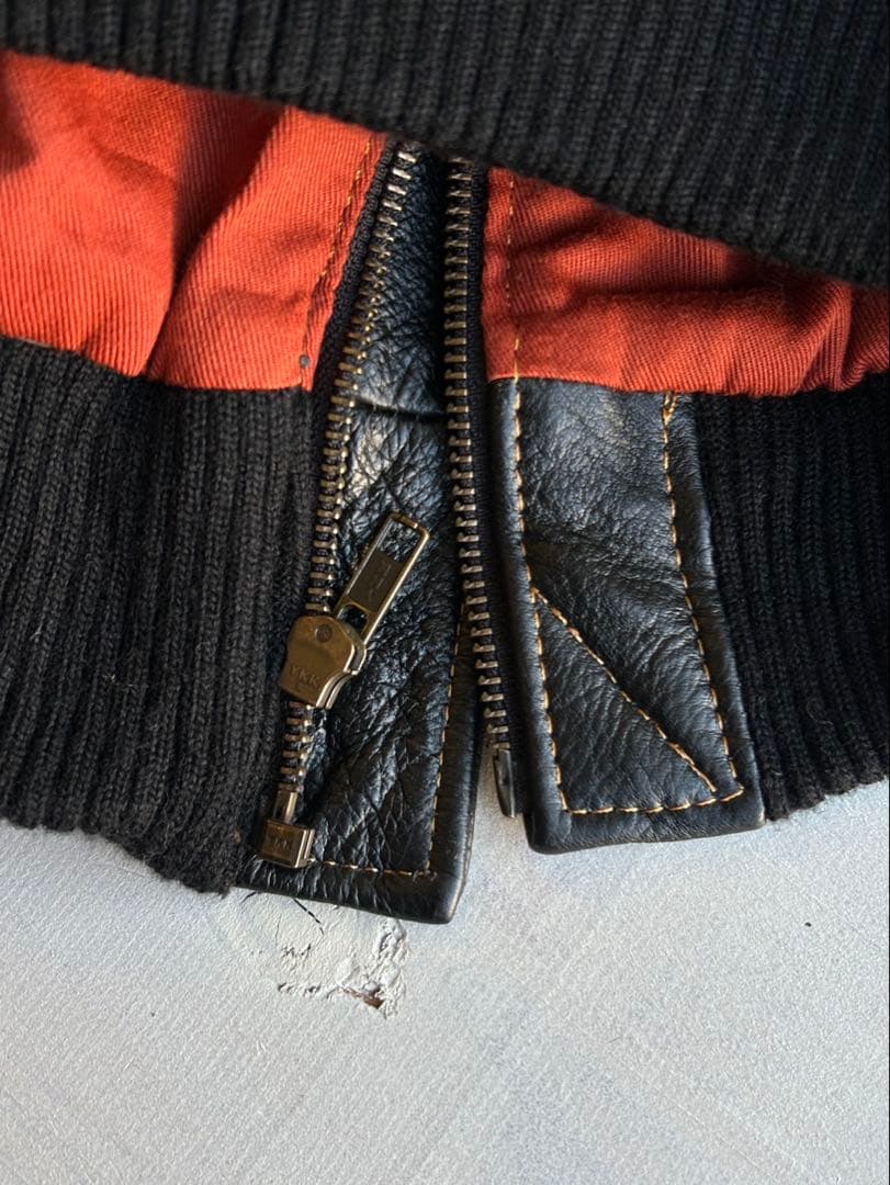 USA ビンテージ A-2 フライト ジャケット M 黒茶 xpv