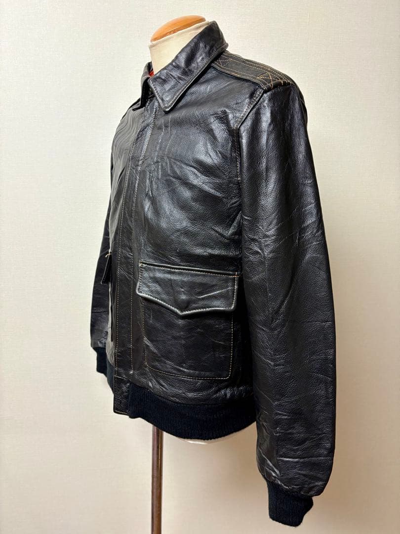 USA ビンテージ A-2 フライト ジャケット M 黒茶 xpv