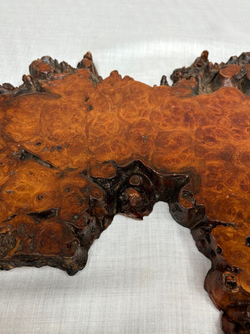 葡萄杢　玉杢　敷板　一枚板　天然木　花台　盆栽台　香炉台　飾台　木工　古美術