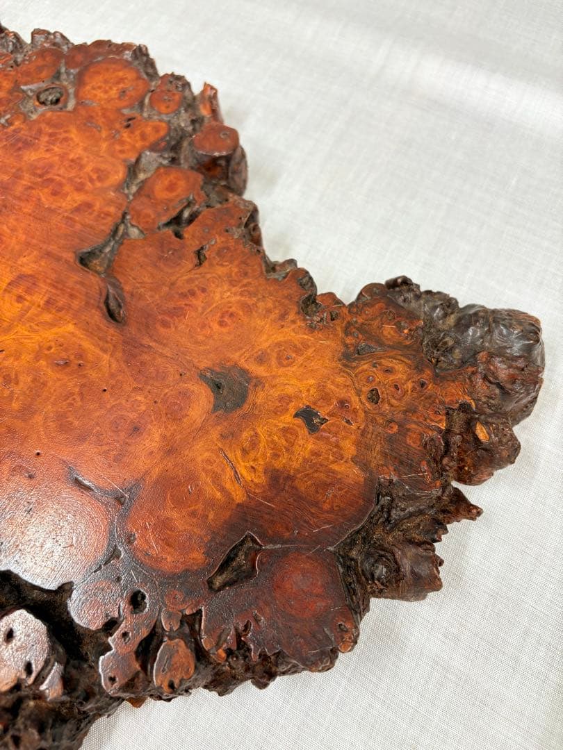 葡萄杢　玉杢　敷板　一枚板　天然木　花台　盆栽台　香炉台　飾台　木工　古美術