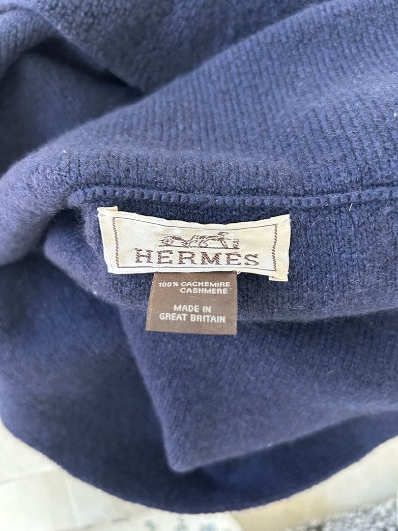 エルメスHERMES カシミヤスヌードマフラー