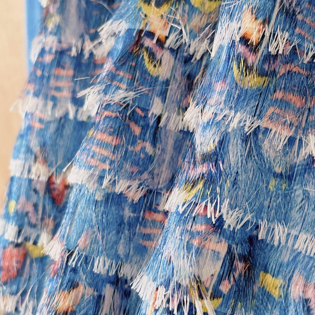 【1343】美品　アナイ　フランジャプリントノースリーブ プルオーバー　38