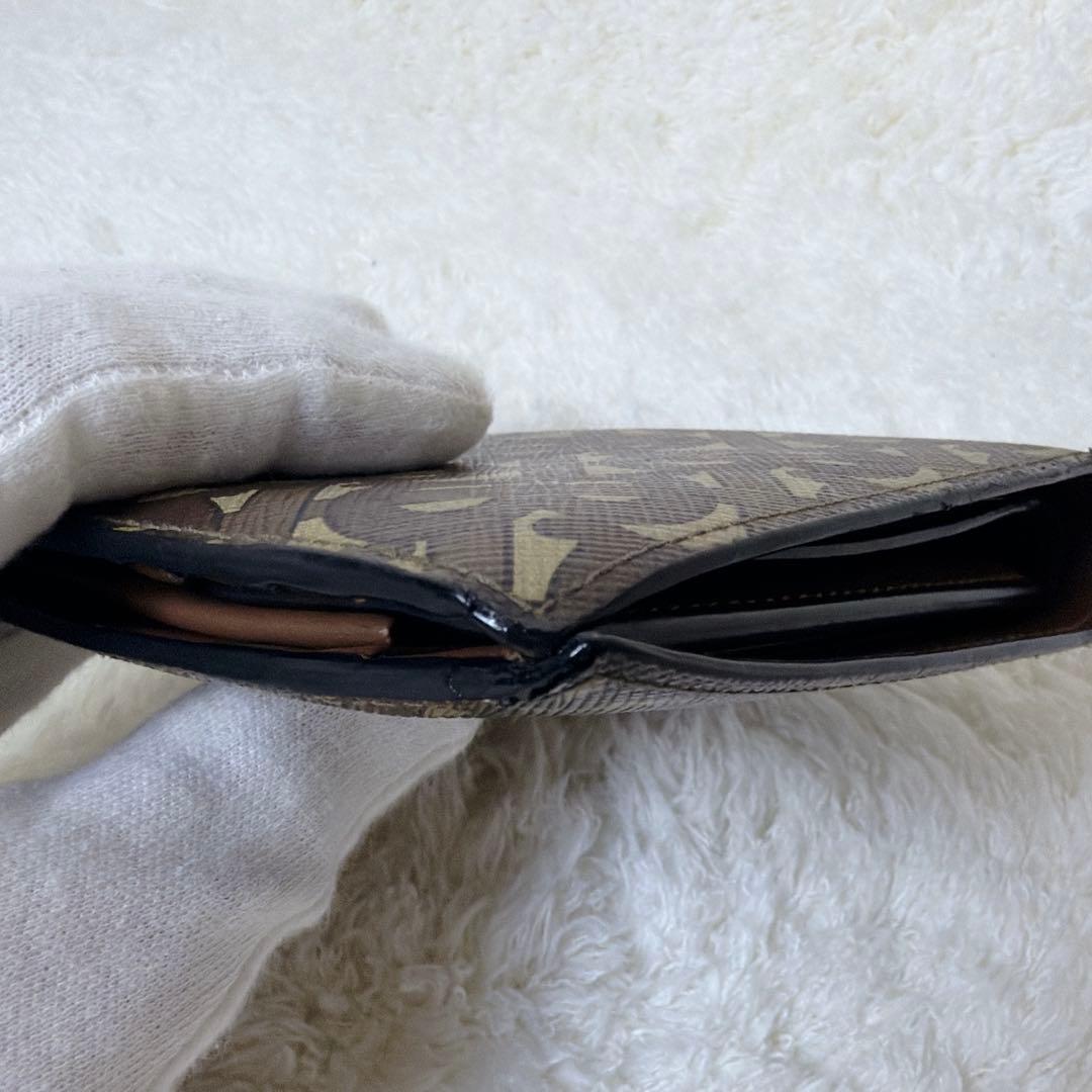 BURBERRY 2つ折り財布 TBロゴ 総柄 レザー PVC ブラウン