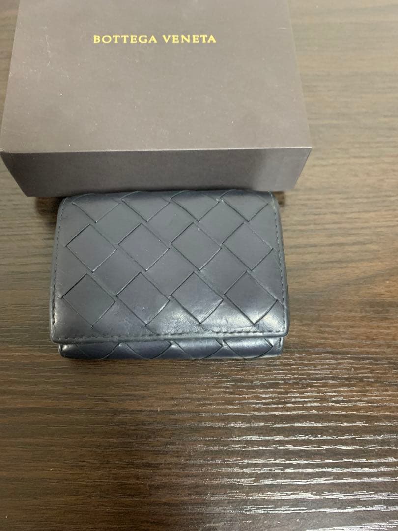 Bottega Veneta ネイビー 三つ折り財布