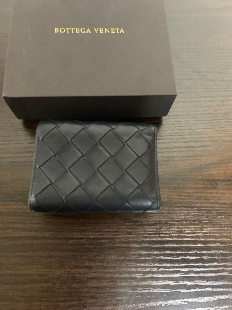 Bottega Veneta ネイビー 三つ折り財布