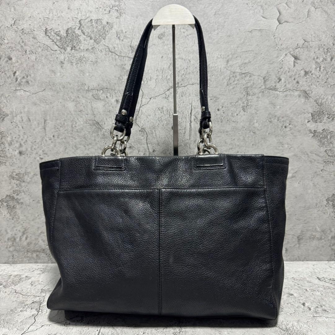 バッグ Coach Y2K Turnlock Leather Tote Bag