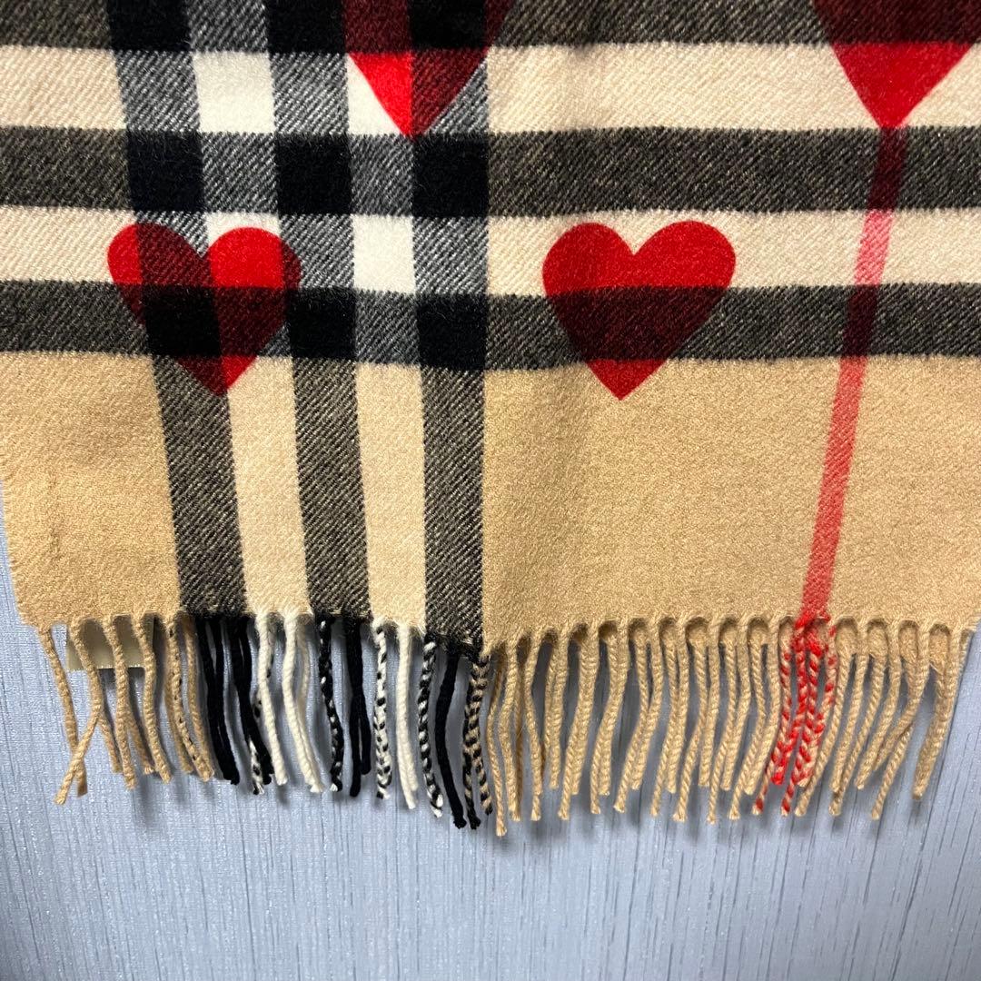 《アフターサービスカード付き》バーバリー　ハート　カシミヤマフラー