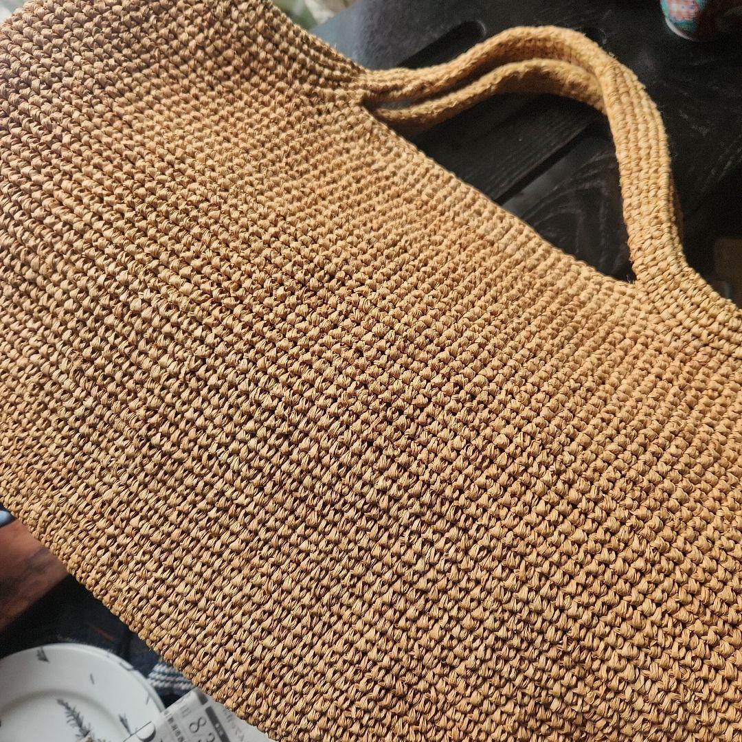 ヨーガンレール　ババグーリ　ラフィアトート＊美品　草木染め　手編み　カゴバッグ
