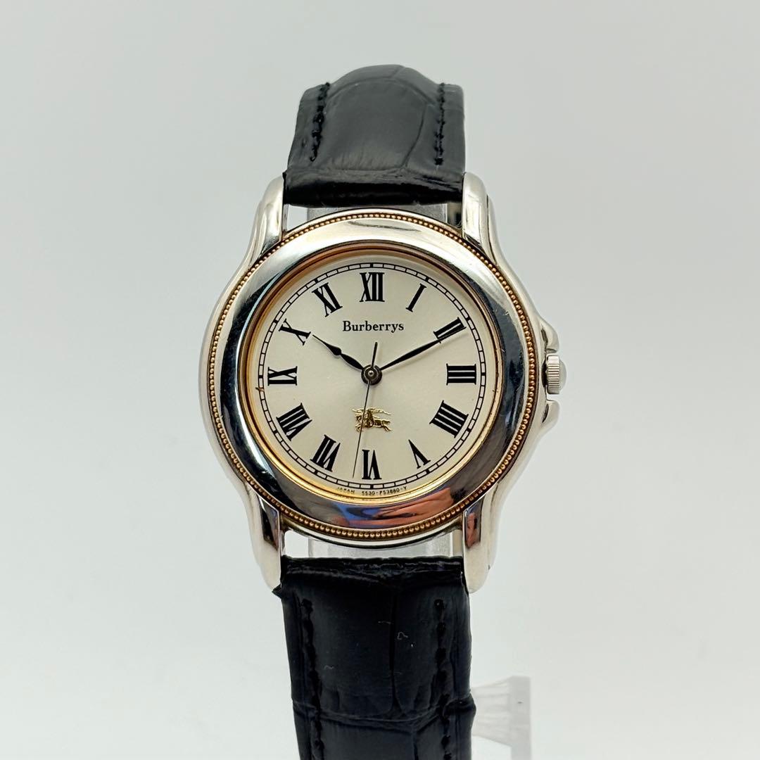 美品 バーバリー 稼働 時計 シャドーホース ゴールド ホースロゴ ユニセックス