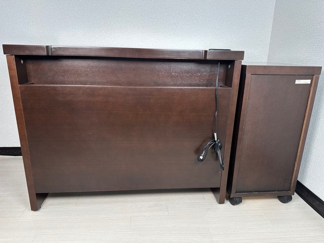 東海家具 学習机 学習デスク パソコンデスク 片袖 ワゴンキャスター付 ※i1※