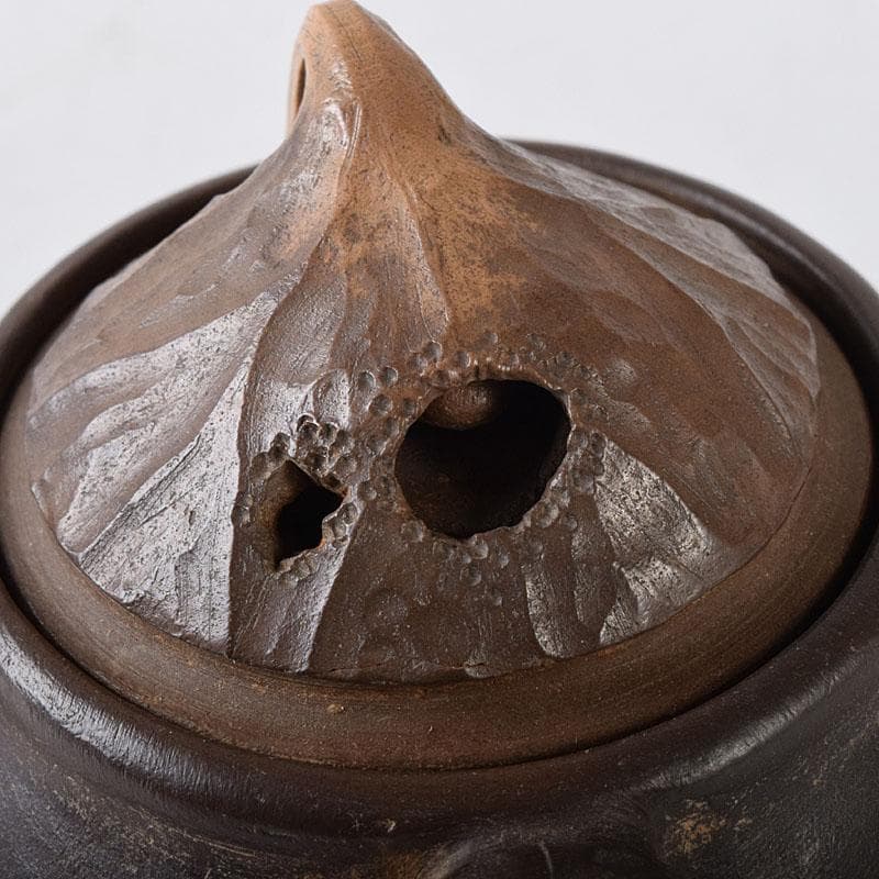 煎茶道具　秋田焼　奥田道遊造　からくり　蛙急須　だるま湯呑　3点　M　7679