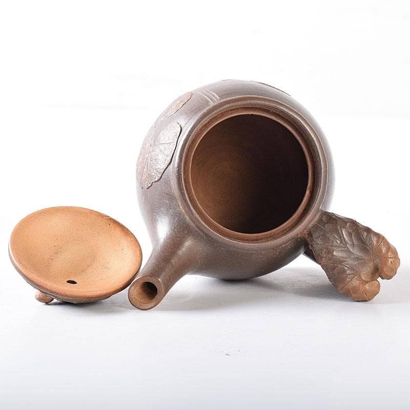 煎茶道具　秋田焼　奥田道遊造　からくり　蛙急須　だるま湯呑　3点　M　7679