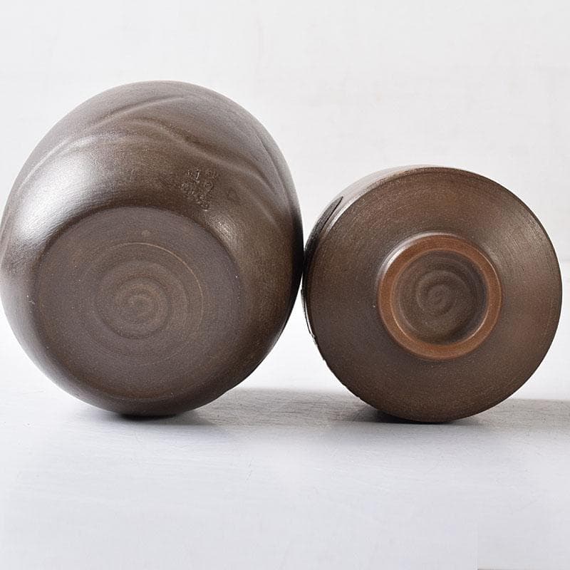 煎茶道具　秋田焼　奥田道遊造　からくり　蛙急須　だるま湯呑　3点　M　7679