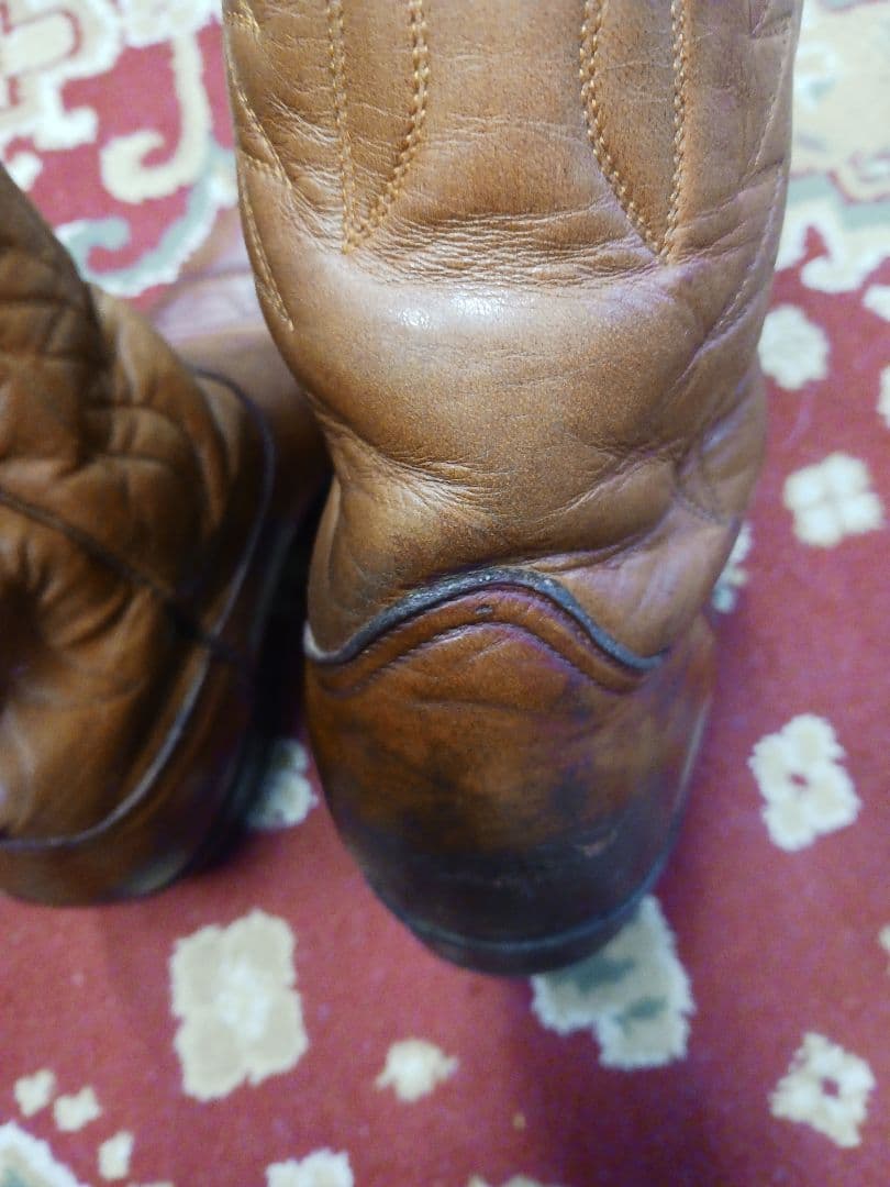 ビンテージ　ブラウンレザーウエスタンブーツ　used 9, 26,5cm