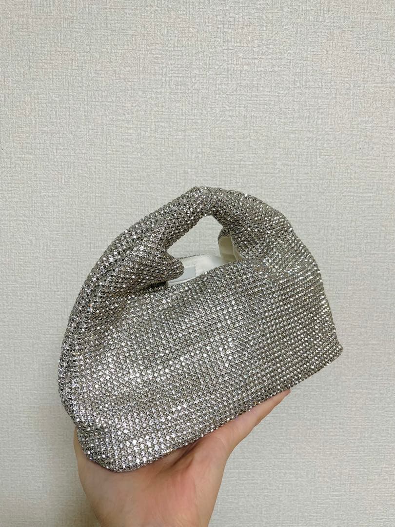 【美品】Mila Owen ビジューバッグ パーティバック　シルバー