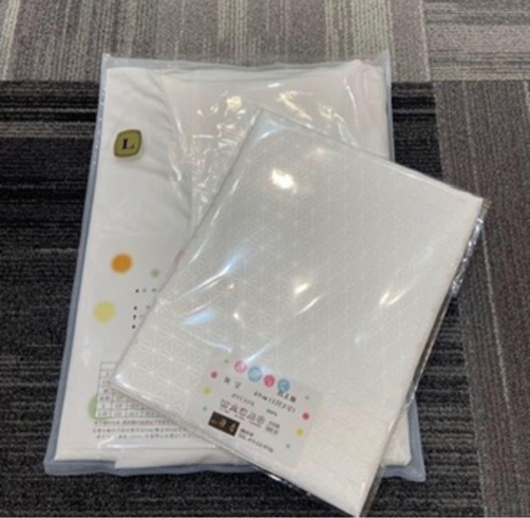 【替袖付き】衿秀 き楽っく長襦袢 袷用　Lサイズ/替袖【麻の葉小】