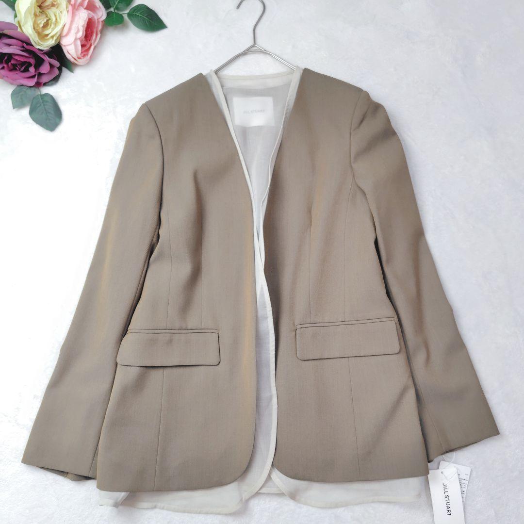 タグ付き未使用✨ジルスチュアート ノーカラージャケット シアーベスト S