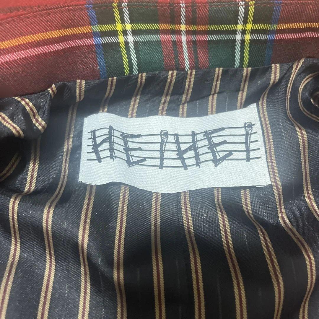 HEIHEI ピークドラペルリボンジャケット　チェック