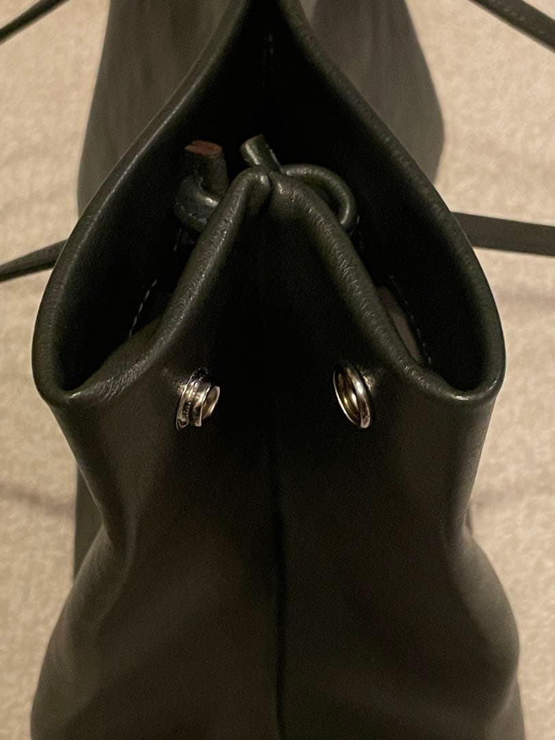 新進工房　大人革袋　グリーン　レザー　トート　緑　バック