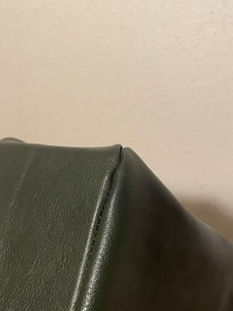 新進工房　大人革袋　グリーン　レザー　トート　緑　バック